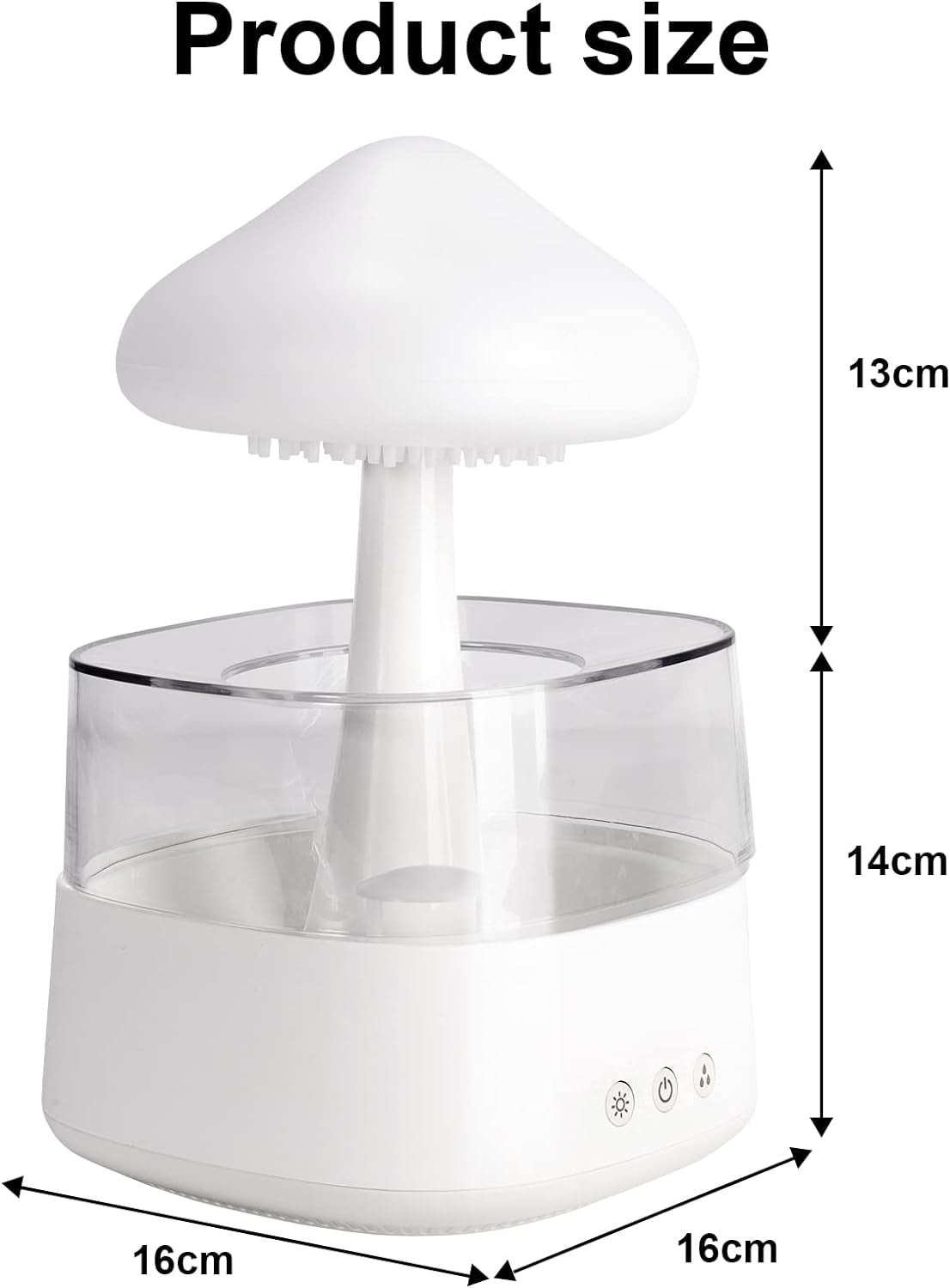 Cloud Humidifier Water Drip, Mushroom Humidifier for Bedroom, White Aroma Diffuser, Mushroom Cloud Aromatherapy, 7-Color Essential Oil Diffuser, Cloud Humidifier Raindrop for Home Sleeping