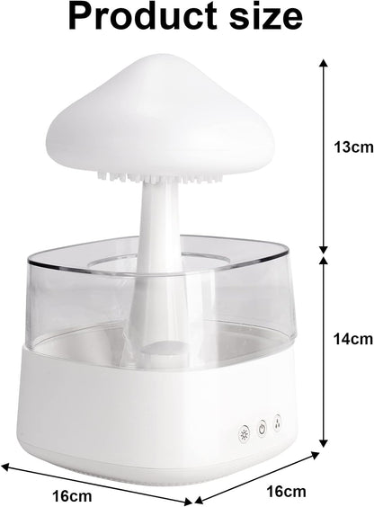 Cloud Humidifier Water Drip, Mushroom Humidifier for Bedroom, White Aroma Diffuser, Mushroom Cloud Aromatherapy, 7-Color Essential Oil Diffuser, Cloud Humidifier Raindrop for Home Sleeping