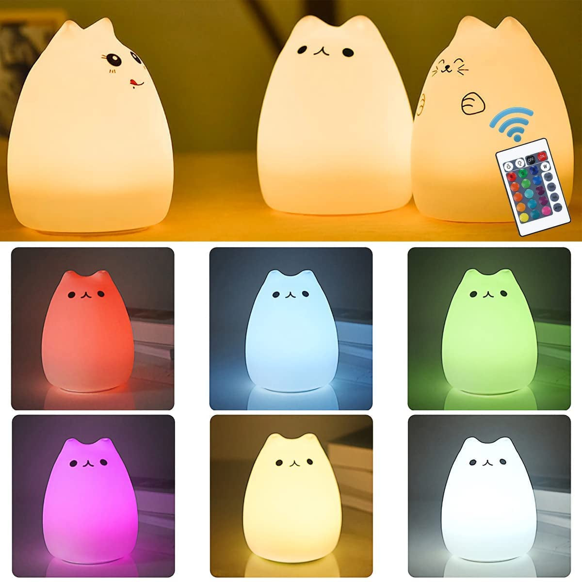 charming cat cuddle night light