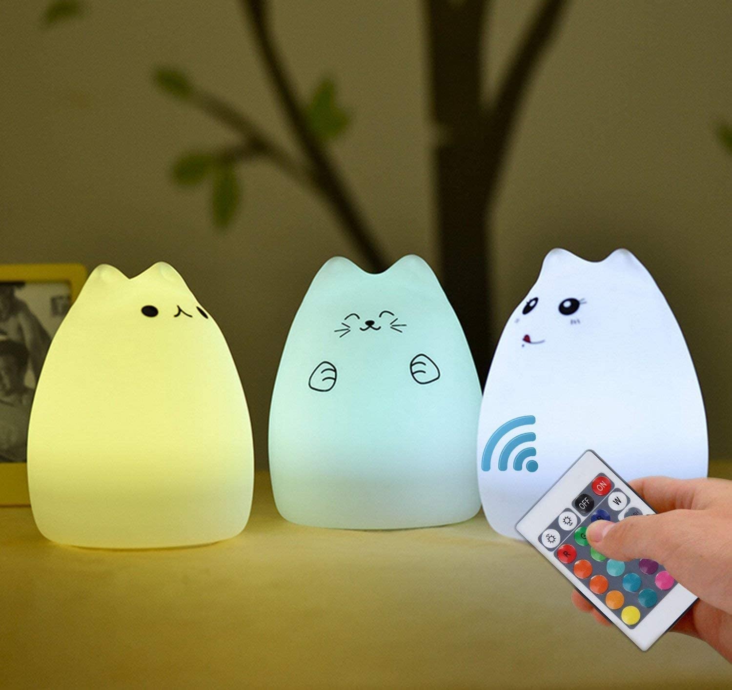 charming cat cuddle night light